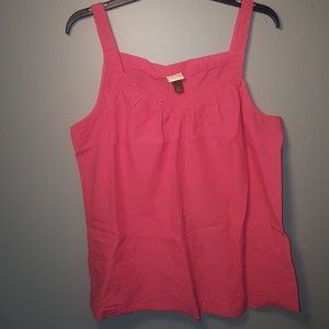 Sonoma XL dark coral linen tank top